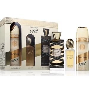 Lattafa Oud Mood Gift Set Eau De Parfum 3 Pcs 3.4oz Unisex Oriental Woody Scents